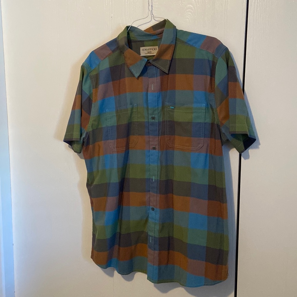 Exofficio men’s XXL plaid short sleeve shirt